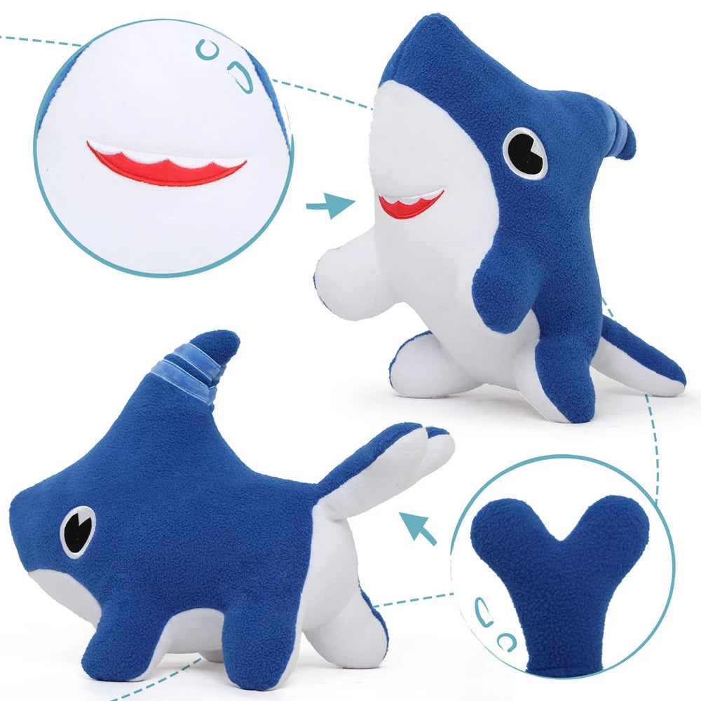 Blue Shark Dog Plush Toy | Ocean Animal Stuffed Teddy for Kids | Adorbs Plushies