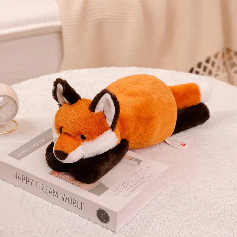 Lazy Fluffy Animal Plushies - Soft Raccoon & Fox Pillow