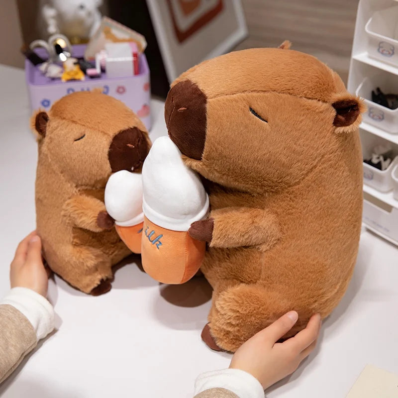 Capybara Plush Toy with Milk, Sunglasses Accessories | Adorbs Plushies