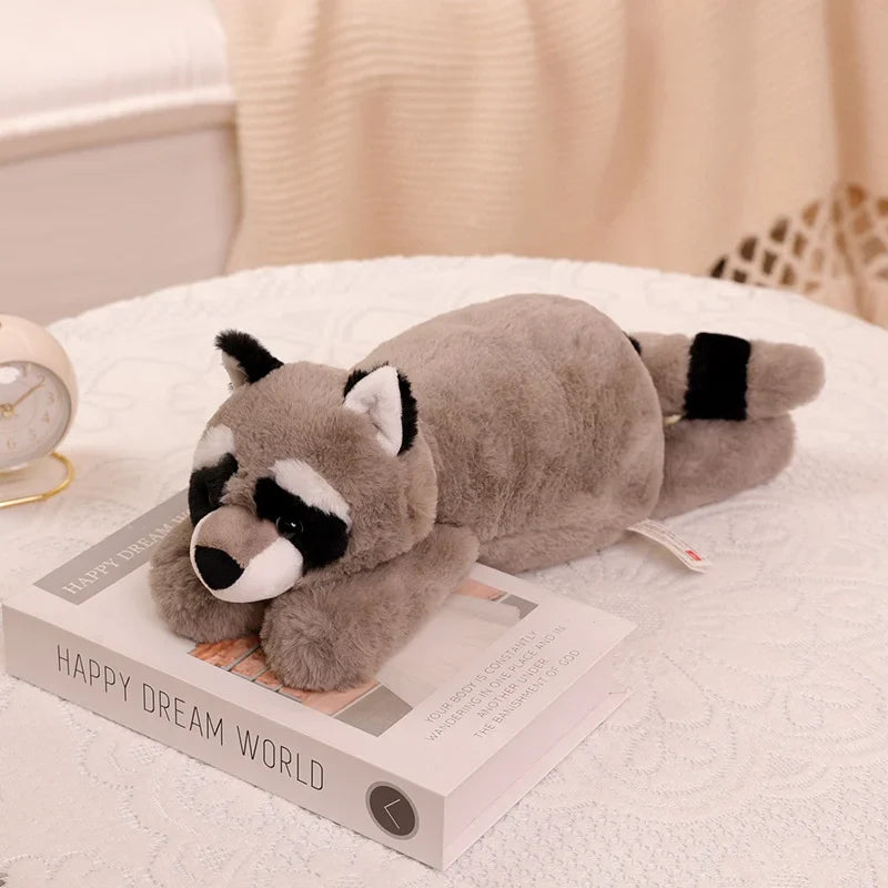 Lazy Fluffy Animal Plushies - Soft Raccoon & Fox Pillow