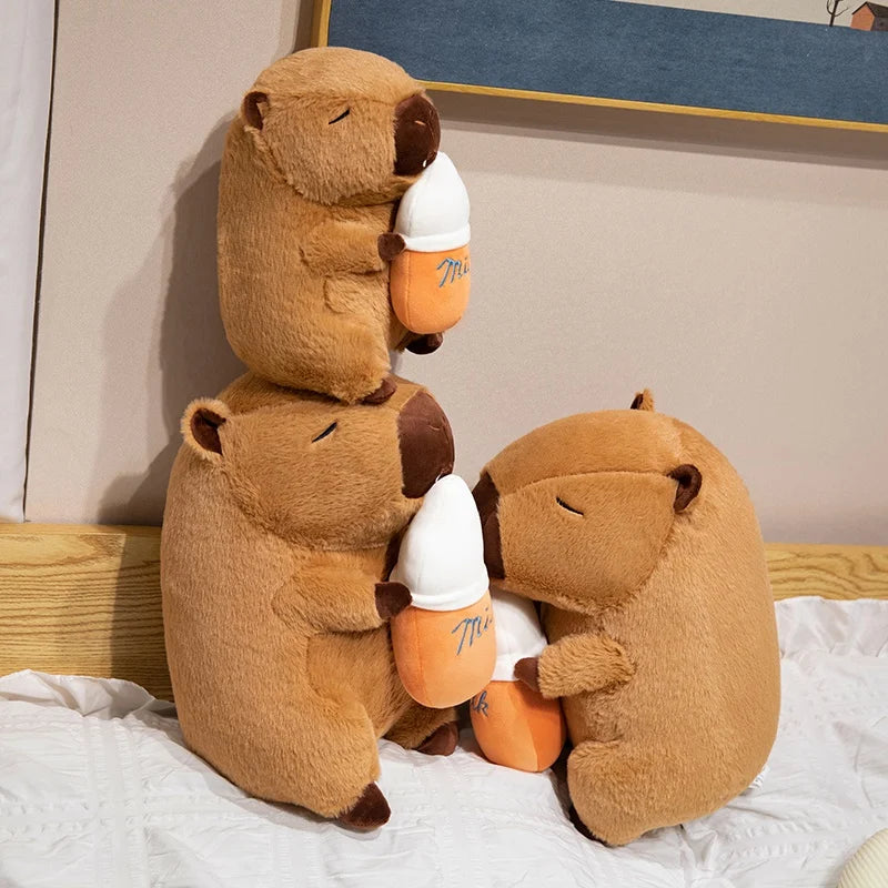 Capybara Plush Toy with Milk, Sunglasses Accessories | Adorbs Plushies