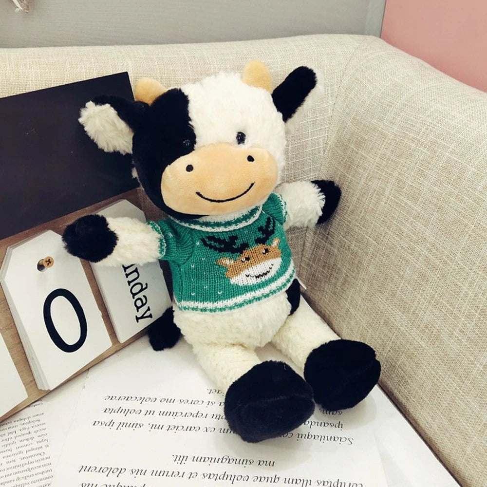 Soft Plushie Cow Toy | Stuffed Animal Milk Cattle Doll for Kids | Adorbs Plushies