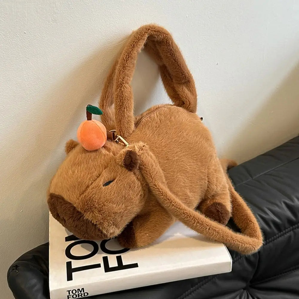 Capybara Plush Backpack - Cute Stuffed Animal Crossbody Bag | Adorbs Plushies