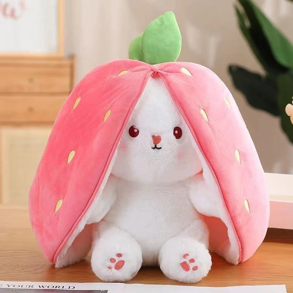 Kawaii Bunny Plush Toy | Cute Strawberry & Carrot Stuffed Animal | Adorbs Plushies