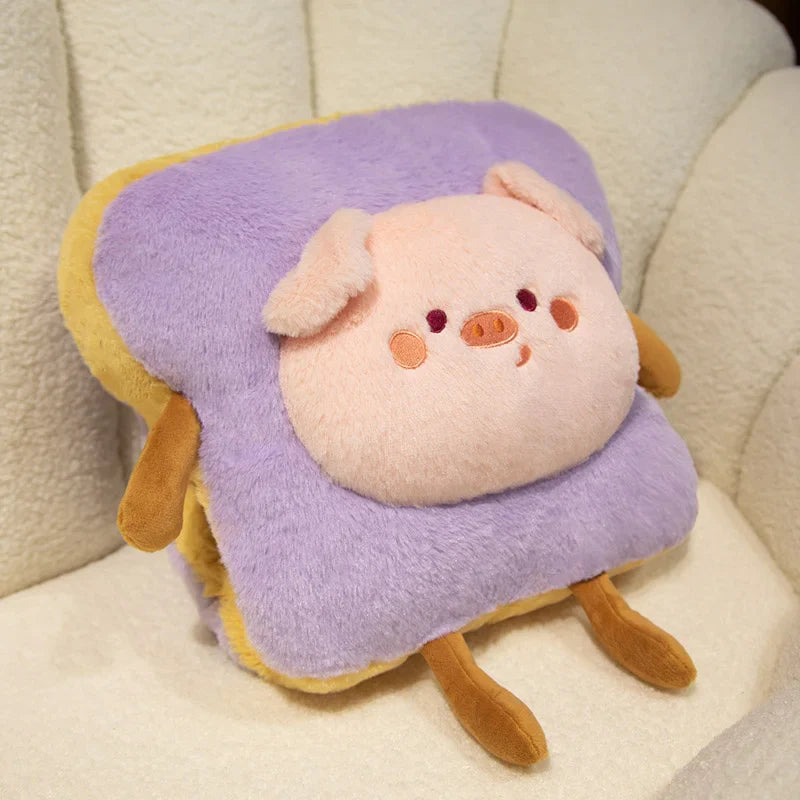 Plush Toast Bread Pillow - Kawaii Food Doll Hand Warmer