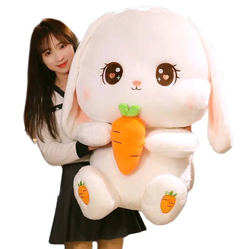 Carrot Rabbit Plush Toy - Large Stuffed Bunny Pillow | Stuffed Animals & Plushies | Adorbs Plushies