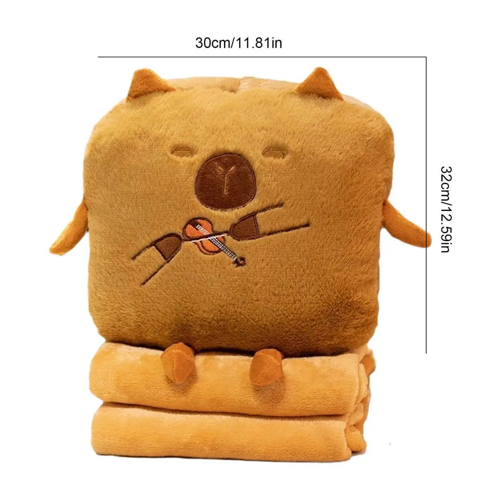 Cute Capybara Plush Pillow with Soft Throw Blanket | Adorbs Plushies