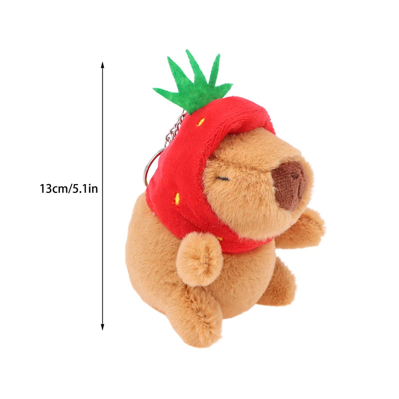 Strawberry head Capybara Stuffed Animal Keychain | Adorbs Plushies