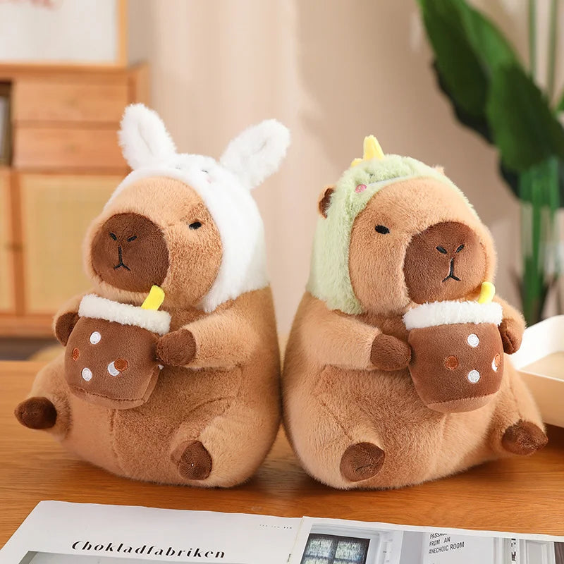 Cute Capybara Graduate Plushie with Bubble Tea | Adorbs Plushies