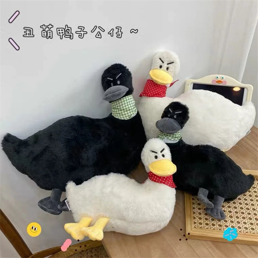 Black and White Duck Plush Toy | Cute Stuffed Animal for Kids | Adorbs Plushies