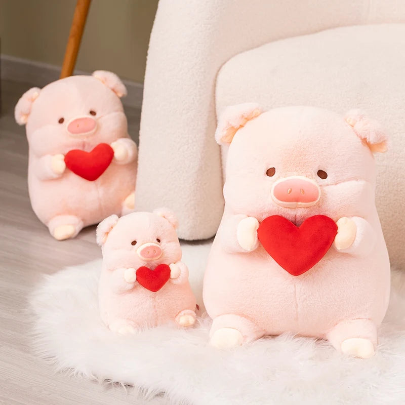 Valentine Pink Pig Plushie - Cuddly Red Heart Toy | Stuffed Animals & Plushies | Adorbs Plushies