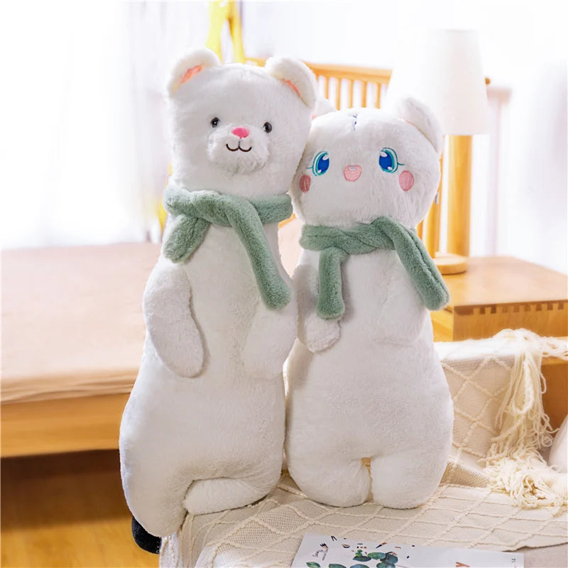 White Cat with Alpaca Face Plush - Kawaii Nap Pillow | Stuffed Animals & Plushies | Adorbs Plushies