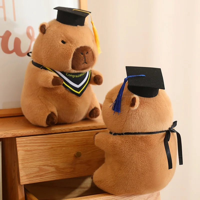 Cute Capybara Graduate Plushie with Bubble Tea | Adorbs Plushies