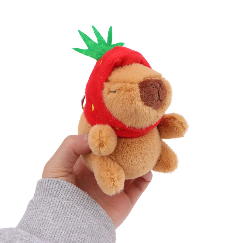 Strawberry head Capybara Stuffed Animal Keychain | Adorbs Plushies