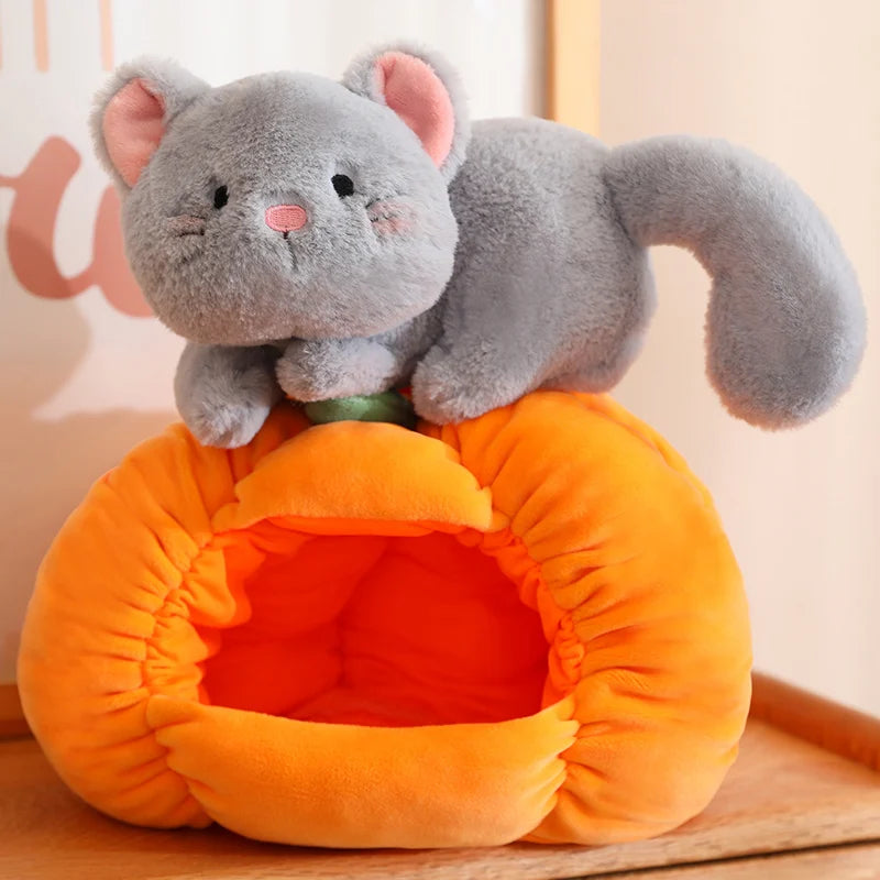 Grey Cat and White Dog Plush Toy - Creative Halloween Decor | Stuffed Animals & Plushies | Adorbs Plushies