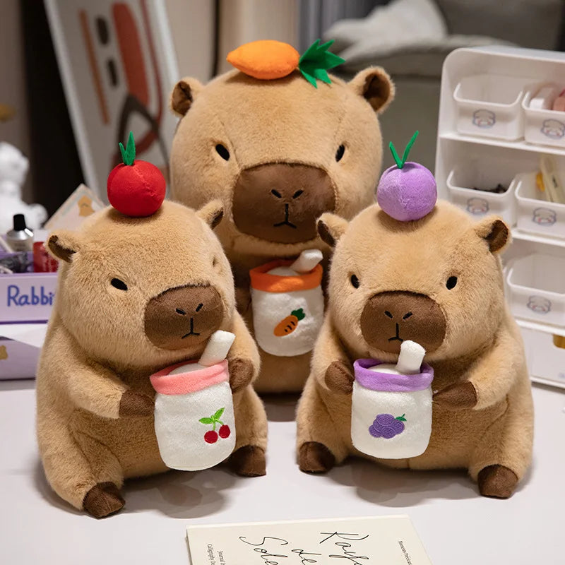 Cute Capybara Graduate Plushie with Bubble Tea | Adorbs Plushies