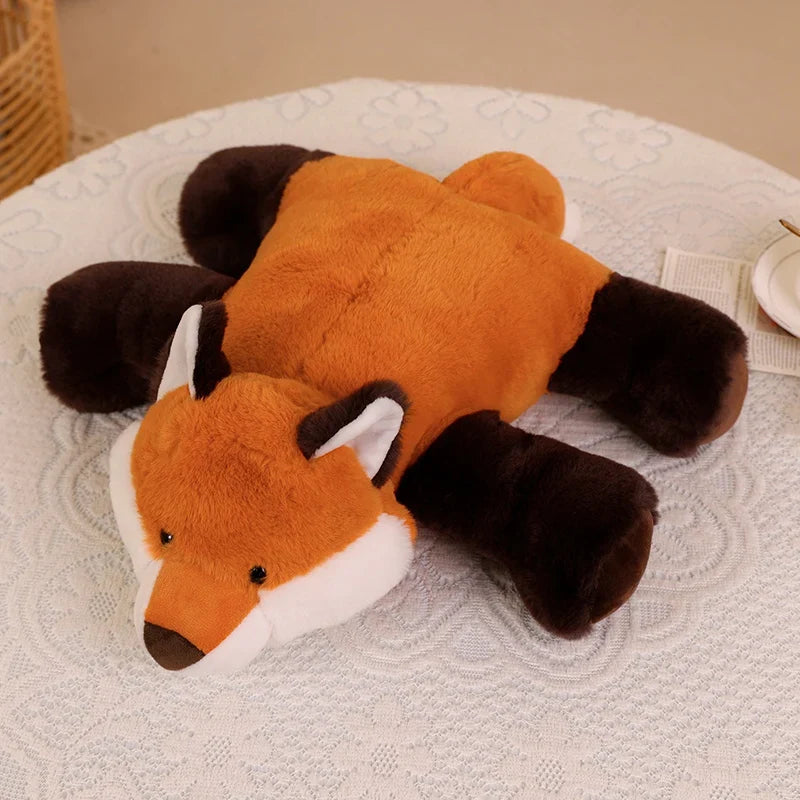 Lazy Fluffy Animal Plushies - Soft Raccoon & Fox Pillow