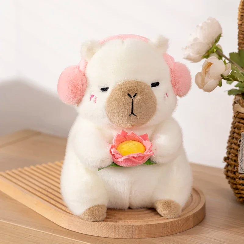 Capybara Plushie with Lotus Flower | Adorbs Plushies