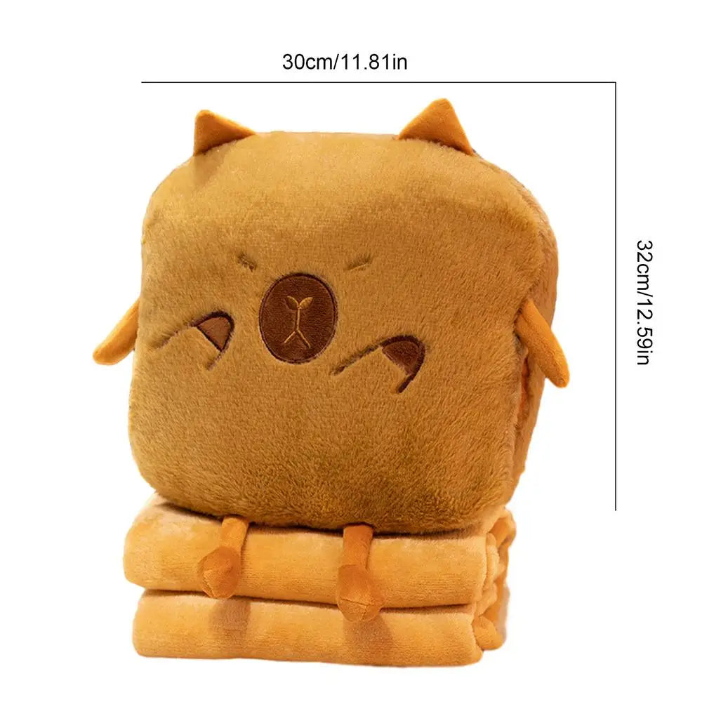 Cute Capybara Plush Pillow with Soft Throw Blanket | Adorbs Plushies