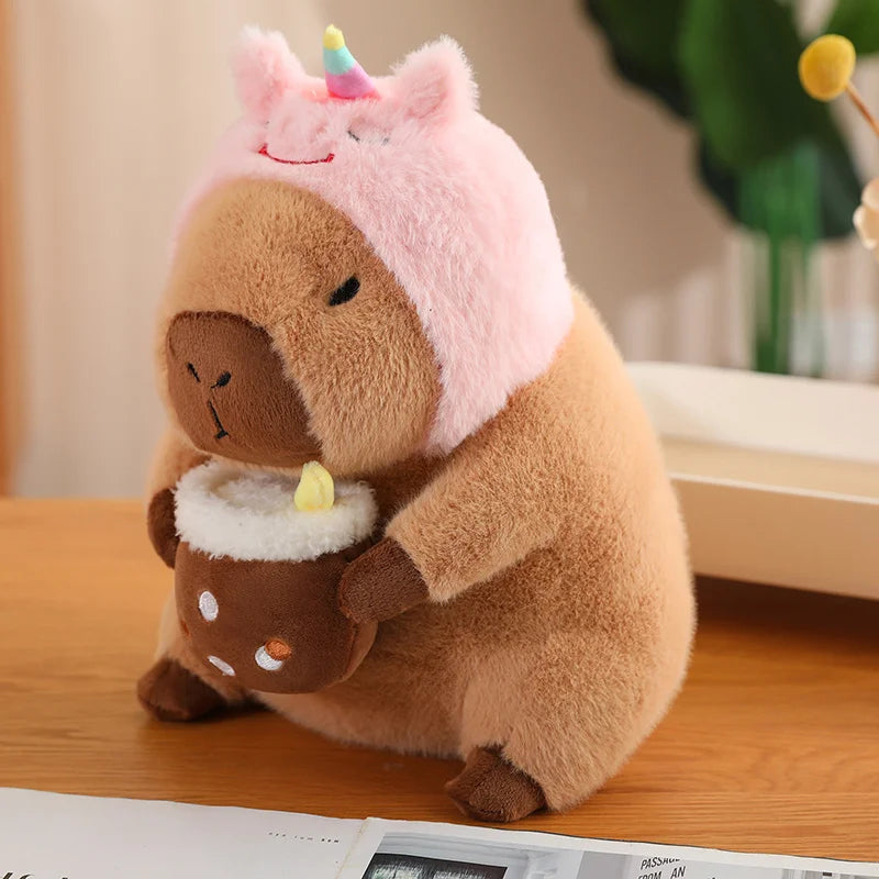 Cute Capybara Graduate Plushie with Bubble Tea | Adorbs Plushies