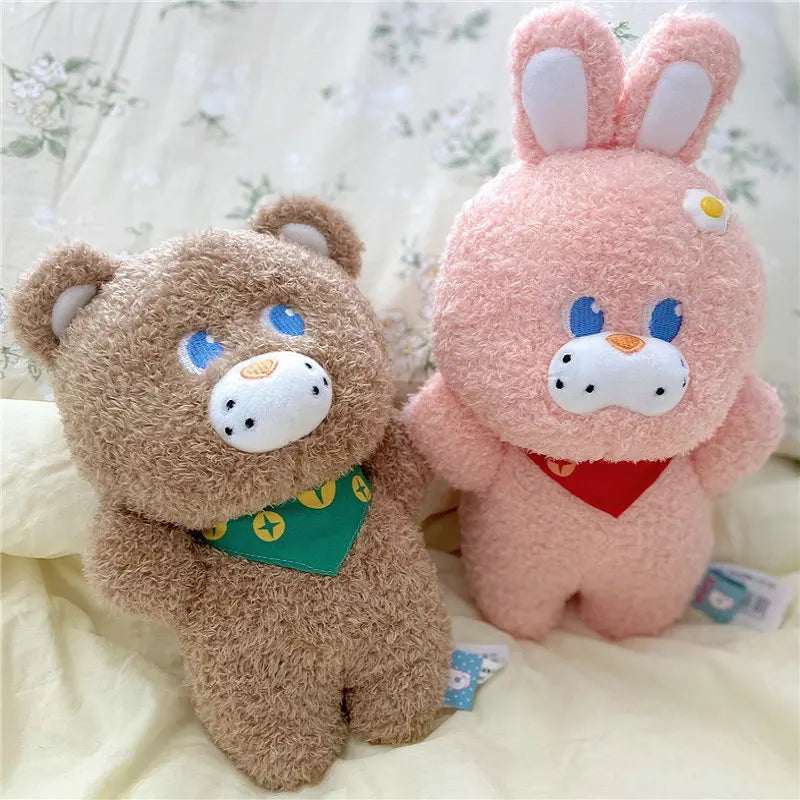 Pink Bunny & Brown Bear Plushie - Cute Baby Appease Doll | Stuffed Animals & Plushies | Adorbs Plushies