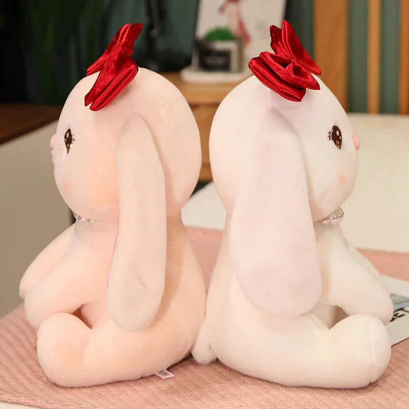 Red Bow Bunny Plushie - Cute Rabbit Doll Toy | Stuffed Animals & Plushies | Adorbs Plushies