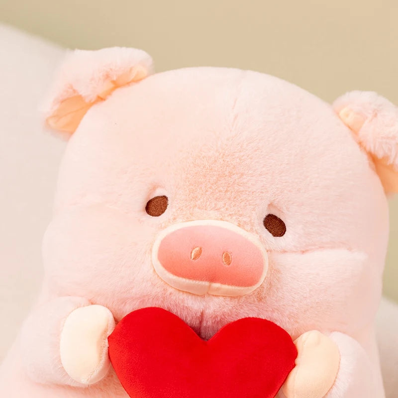 Valentine Pink Pig Plushie - Cuddly Red Heart Toy | Stuffed Animals & Plushies | Adorbs Plushies