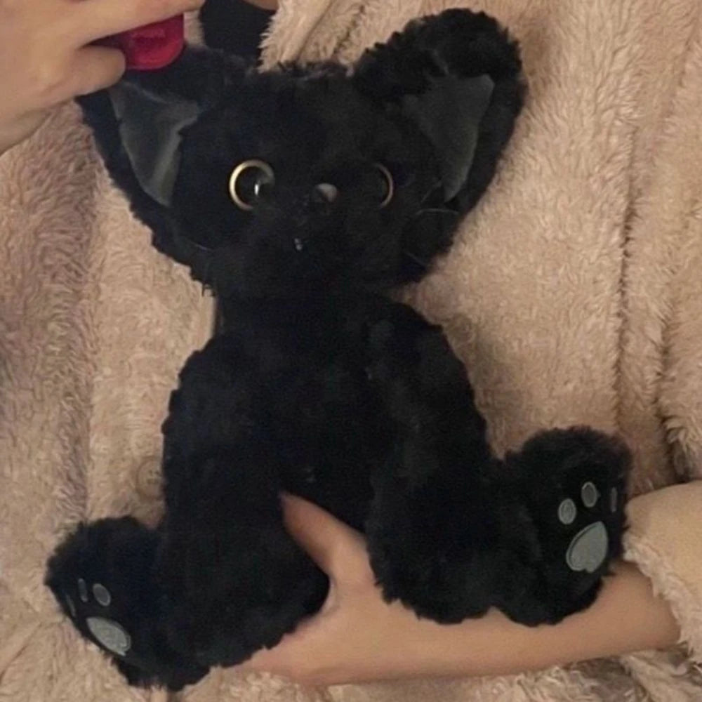 Black Cat Plushie with Big Eyes | Cute Stuffed Animal | Adorbs Plushies