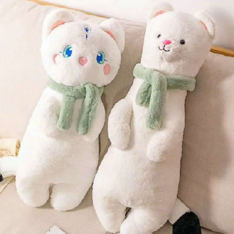 White Cat with Alpaca Face Plush - Kawaii Nap Pillow | Stuffed Animals & Plushies | Adorbs Plushies