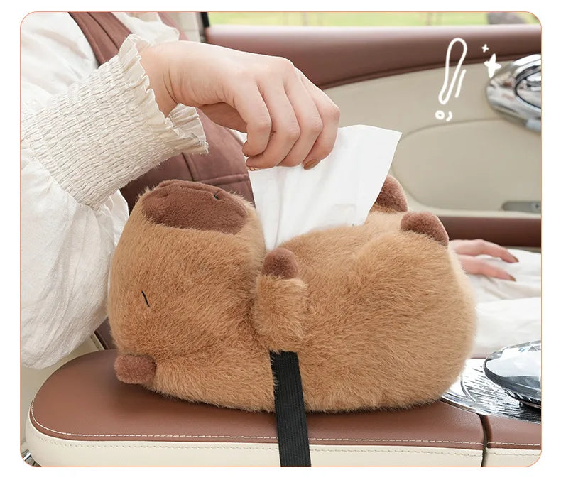 Capybara Plush Car Tissue Box Holder | Adorbs Plushies