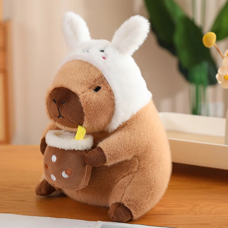 Cute Capybara Graduate Plushie with Bubble Tea | Adorbs Plushies