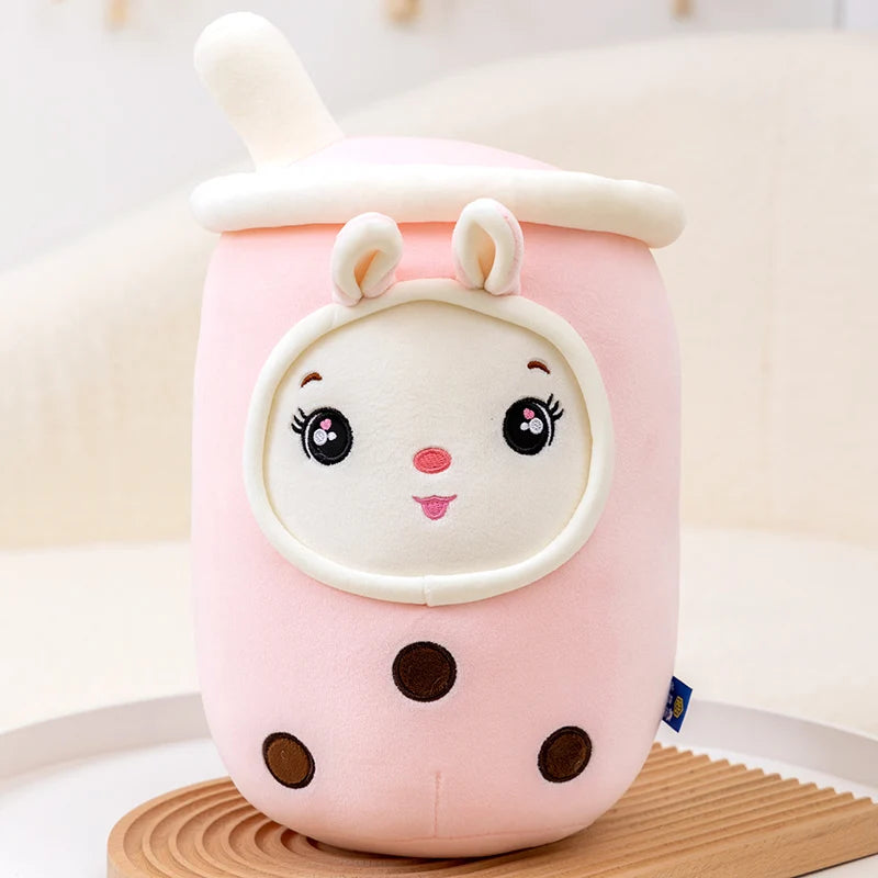 Boba Milk Tea Cartoon Plushie - Cute Strawberry Pillow | Stuffed Animals & Plushies | Adorbs Plushies