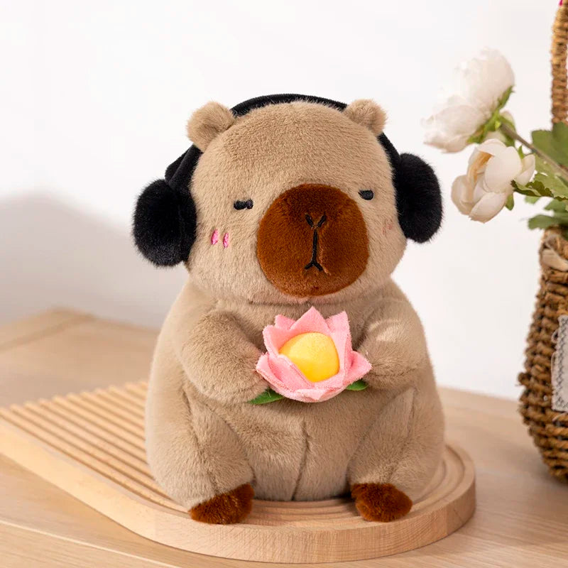 Capybara Plushie with Lotus Flower | Adorbs Plushies