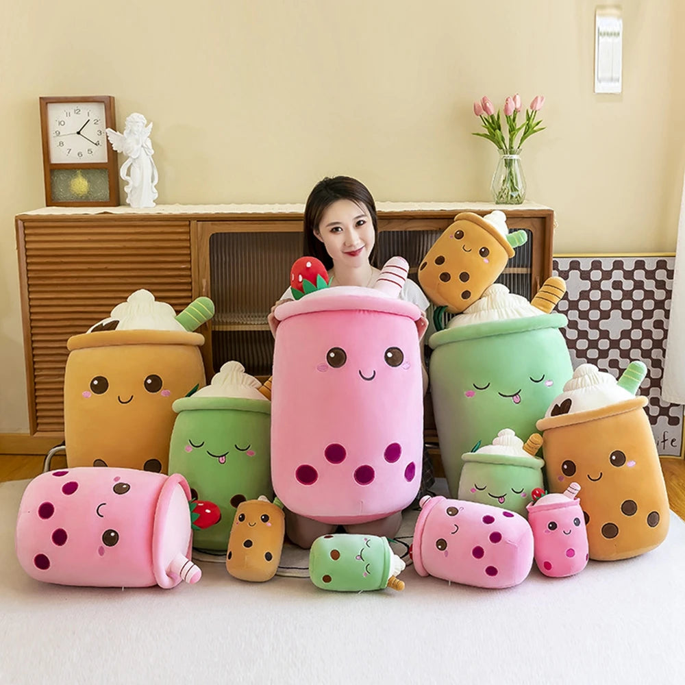 Cute Fruit Milk Tea Plush Toy | Soft Teddy Bear Stuffed Animal | Adorbs Plushies