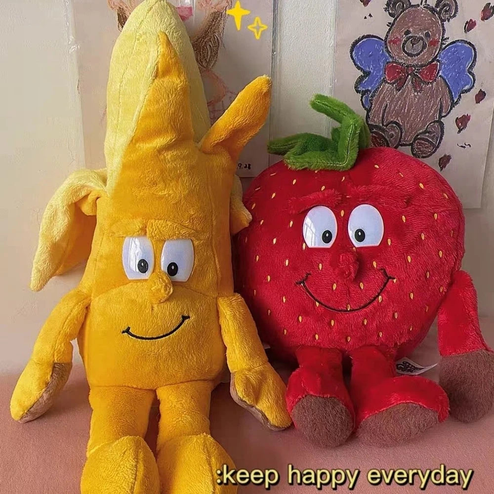 Banana Strawberry Plush Toy | Creative 'Ugly Cute' Stuffed Animal for Instagram | Adorbs Plushies