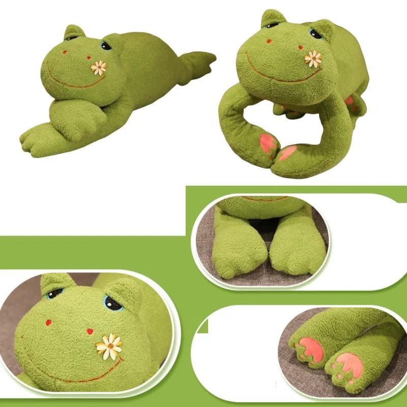 Long Arms Frog Plush Toy - School Nap Green Pillow | Stuffed Animals & Plushies | Adorbs Plushies