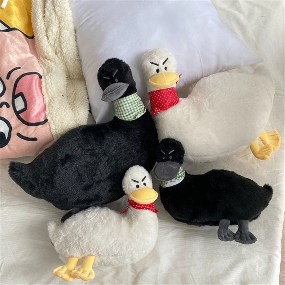 Black and White Duck Plush Toy | Cute Stuffed Animal for Kids | Adorbs Plushies