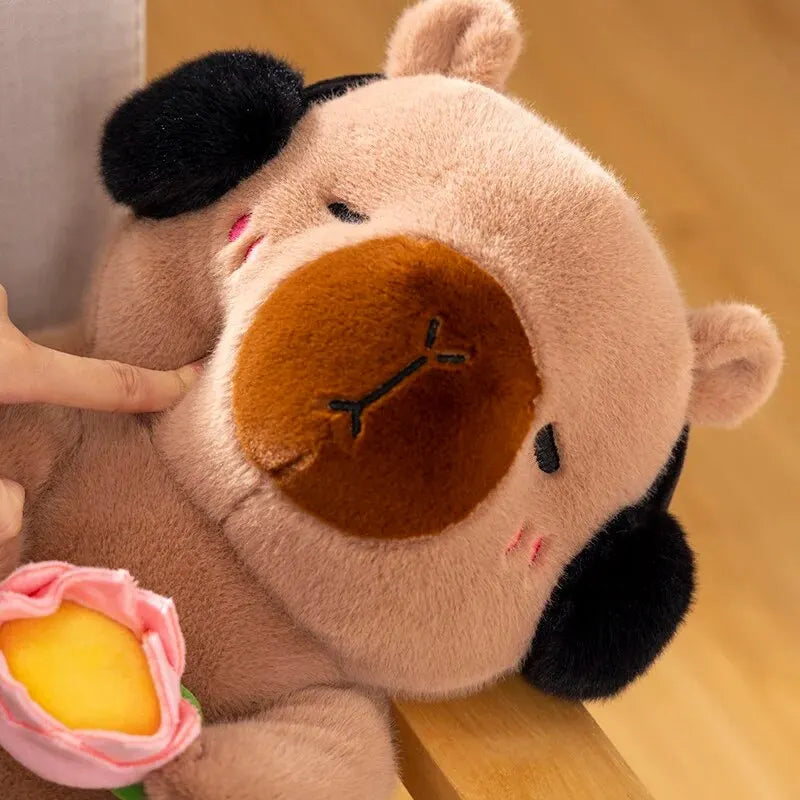 Headphone Capybara Plush Toy with Flower | Adorbs Plushies