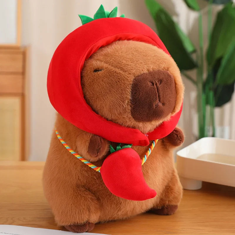 Costumed Capybara Plushie - Vegetable Hoodie Toy