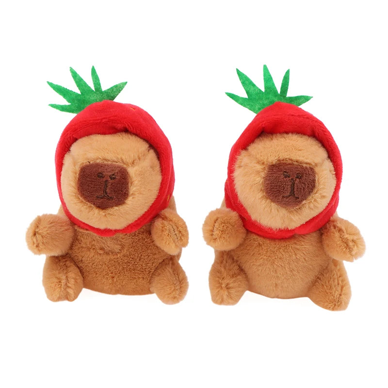 Strawberry head Capybara Stuffed Animal Keychain | Adorbs Plushies