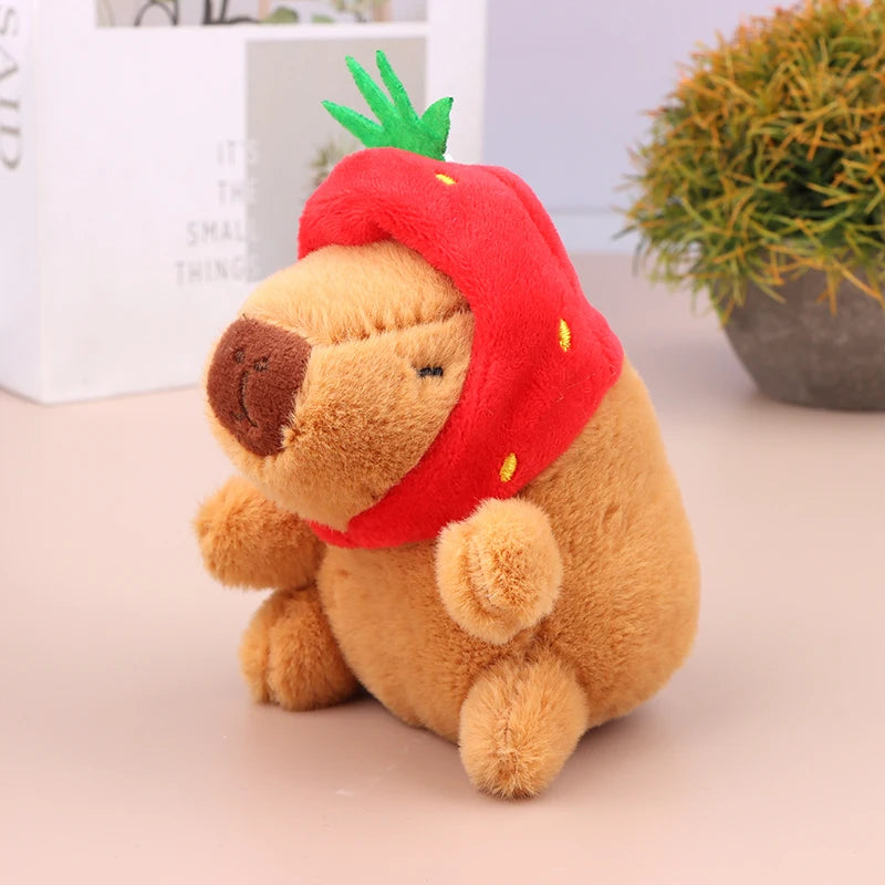 Strawberry head Capybara Stuffed Animal Keychain | Adorbs Plushies