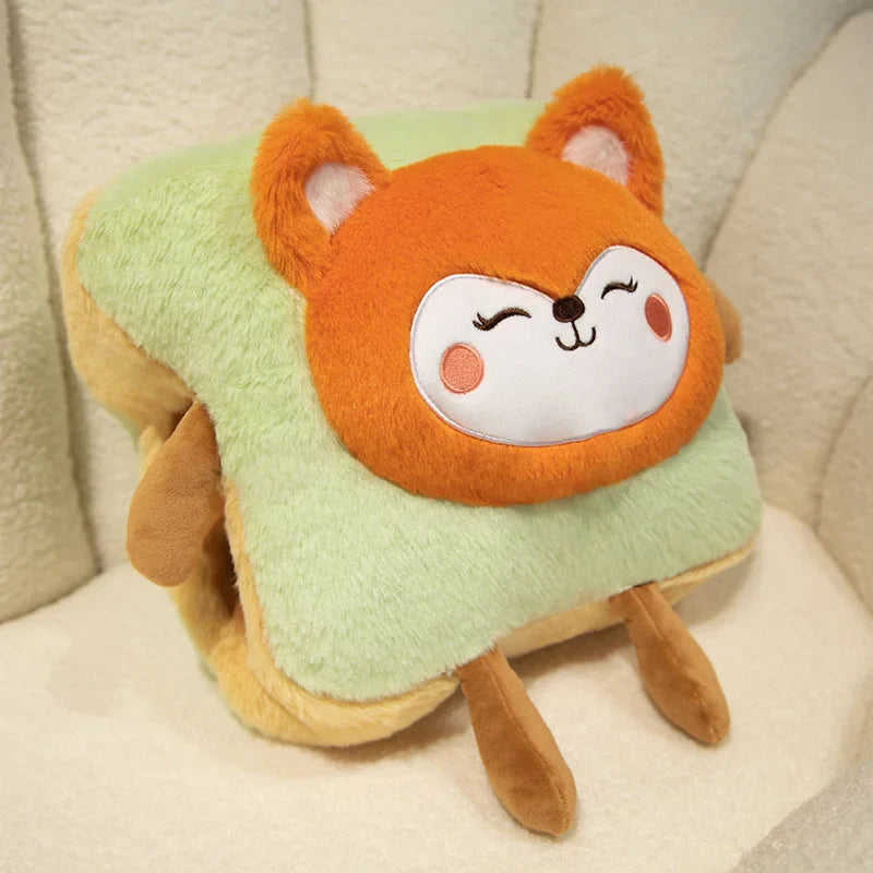 Plush Toast Bread Pillow - Kawaii Food Doll Hand Warmer