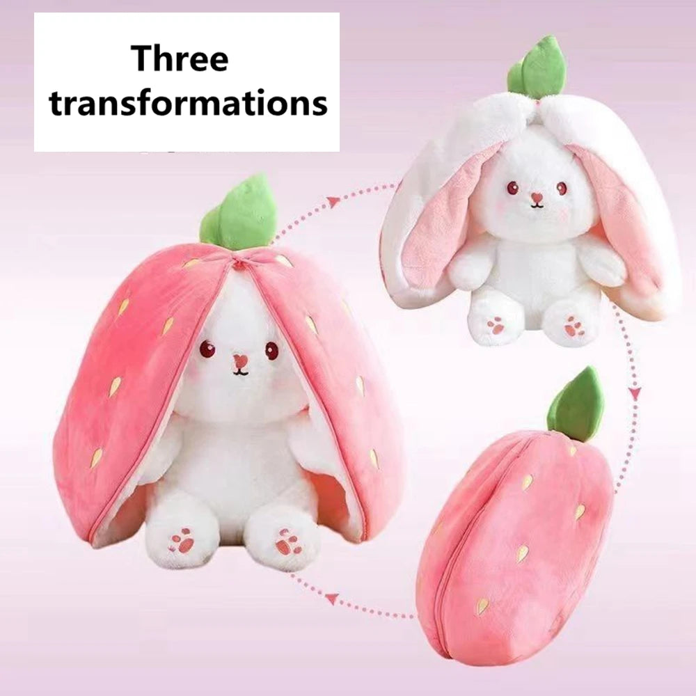 Kawaii Bunny Plush Toy | Cute Strawberry & Carrot Stuffed Animal | Adorbs Plushies