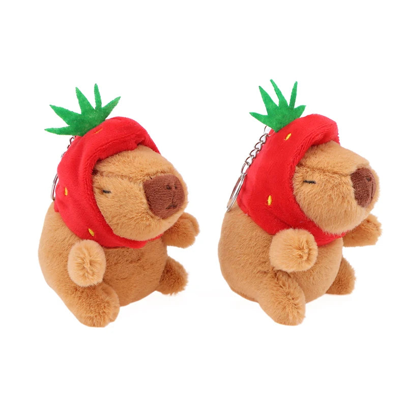 Strawberry head Capybara Stuffed Animal Keychain | Adorbs Plushies