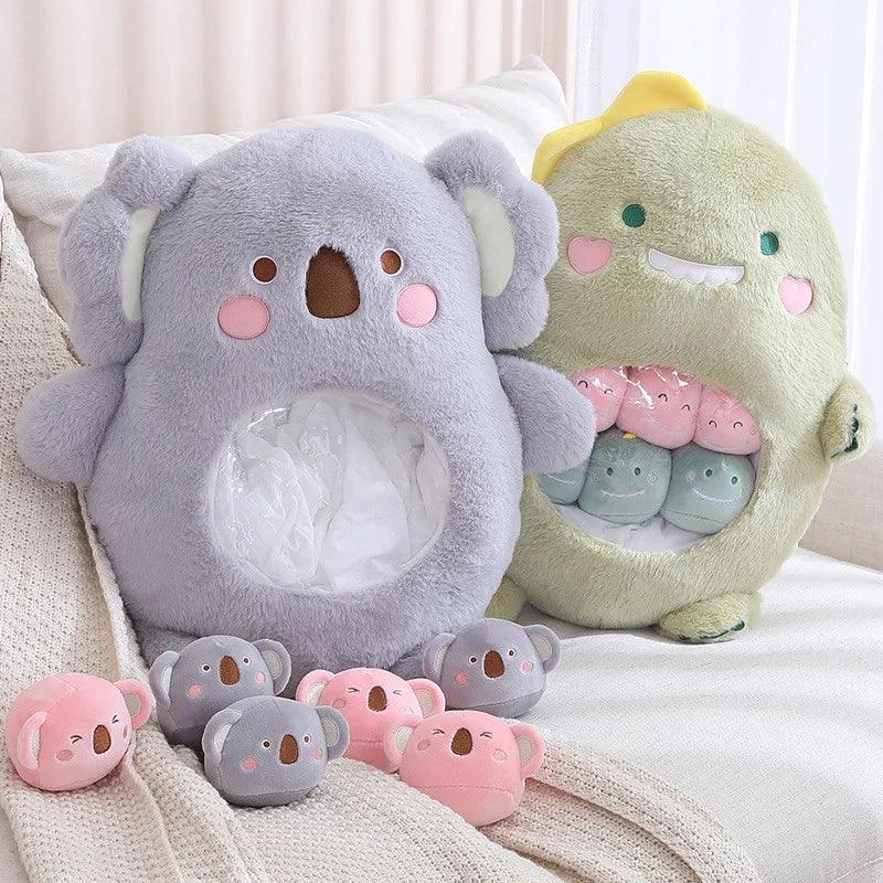 Mini Koala & Dino Plush Set - Cozy Throw Pillow Gift | Stuffed Animals & Plushies | Adorbs Plushies