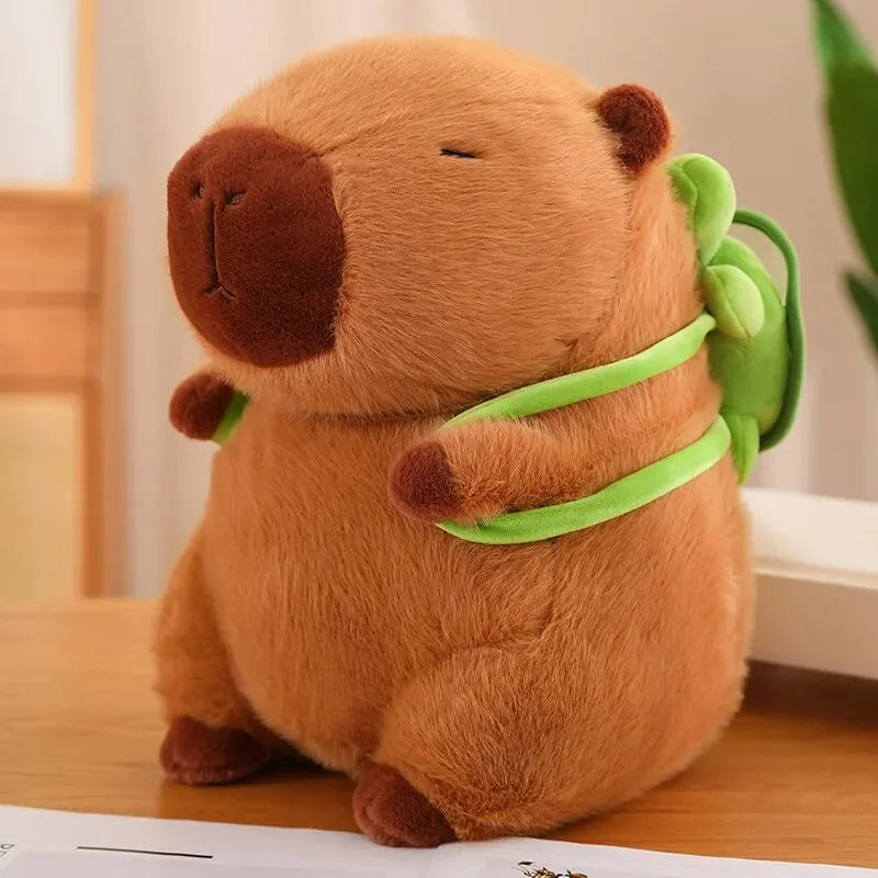 Capybara Plush Toy with Turtle Bag and Strawberry Head | Adorbs Plushies