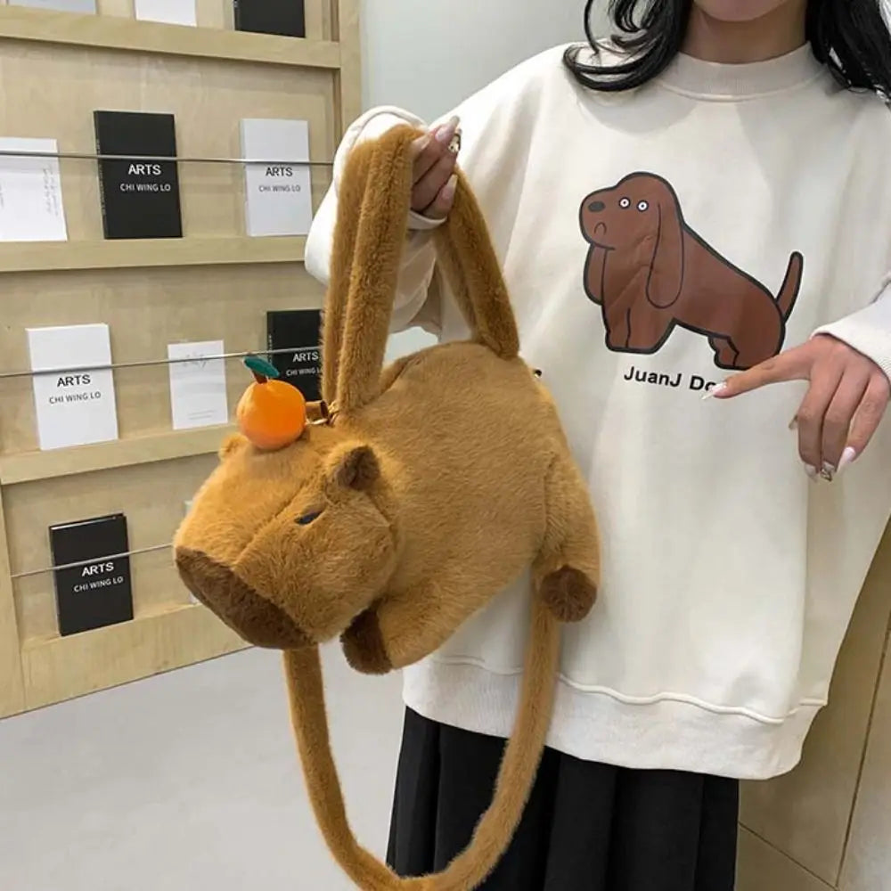 Capybara Plush Backpack - Cute Stuffed Animal Crossbody Bag | Adorbs Plushies