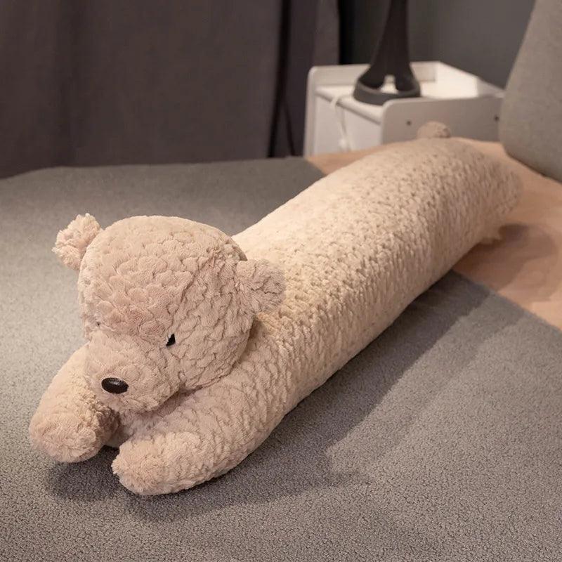 Purple Bunny & Brown Bear Strip Pillow - Long Hug Toy | Stuffed Animals & Plushies | Adorbs Plushies