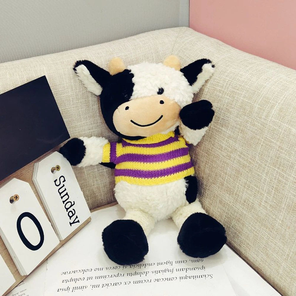 Soft Plushie Cow Toy | Stuffed Animal Milk Cattle Doll for Kids | Adorbs Plushies