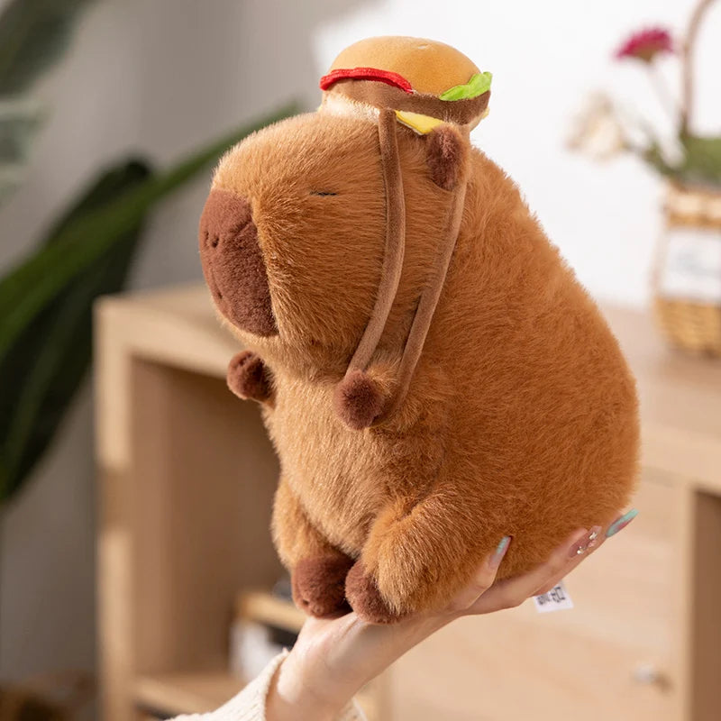 Hamburger Chips Capybara Plush - Cosplay Sushi Toy | Stuffed Animals & Plushies | Adorbs Plushies